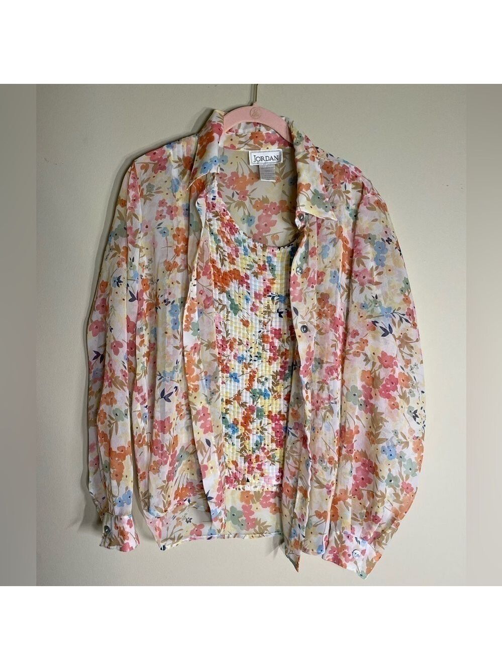 Jordan Floral Tank and Blouse Set M